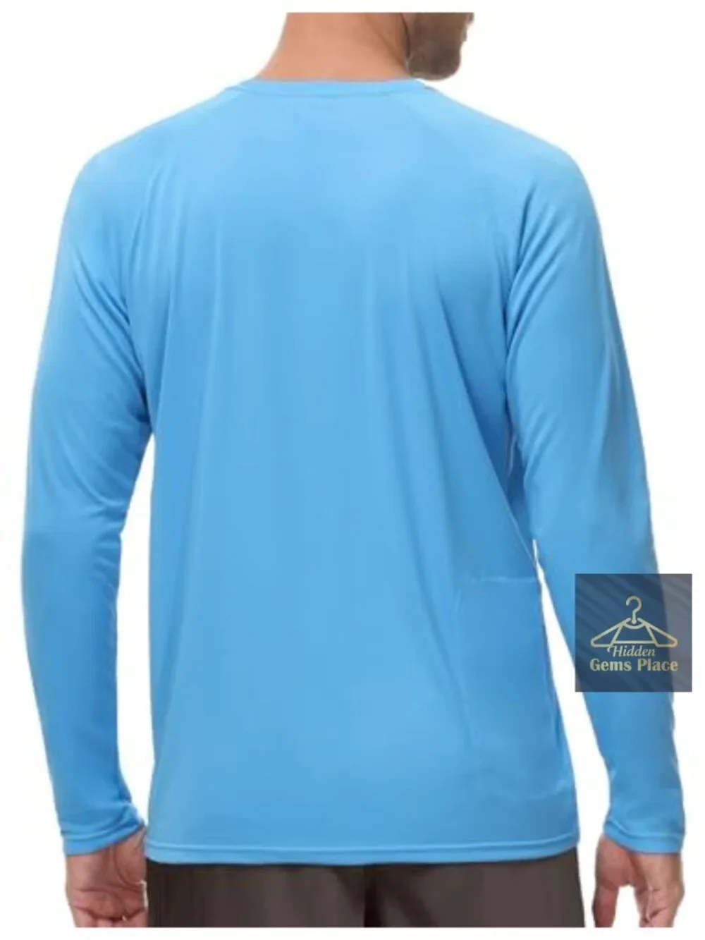 Men's UPF 50+ Long Sleeve Rash Guard Shirt with Zip Pocket Quick Dry Fishing Top
